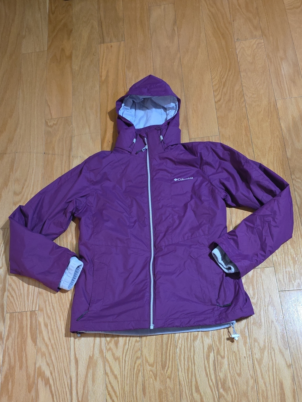 Columbia Women's Magenta Hooded Waterproof Ski Jacket Size M